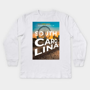 South Carolina Travel Poster Kids Long Sleeve T-Shirt